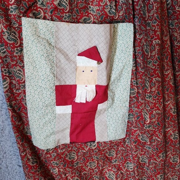 Vintage Calico Collectables Womens Apron Dress Cover Christmas Santa Holiday O/S - Picture 6 of 15